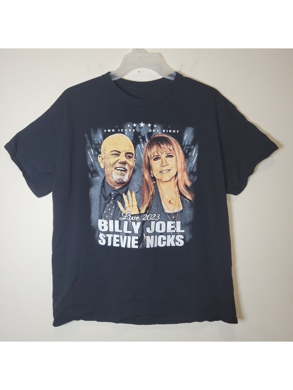 Billy Joel Stevie Nicks Live 2023 Concert Tour T-Shirt L Black Rock Pop Merch